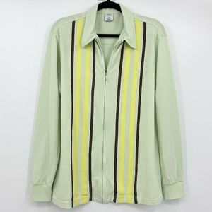 Urban Outfitters Mint Green Striped Zippered Jacket